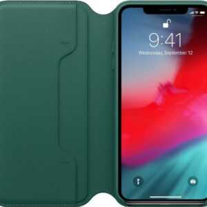 Apple Folio - Flip-Hülle für Mobiltelefon - Leder - Forest Green - für iPhone XS Max (MRX42ZM/A)