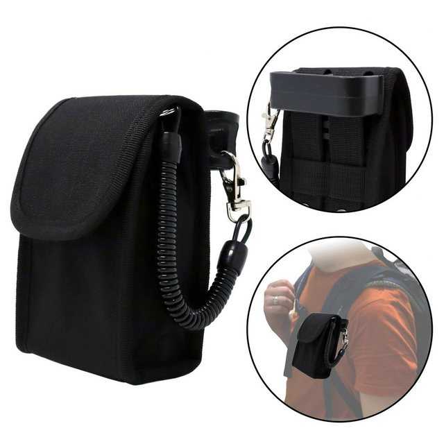 Clakit "Clip Klemmhalterung für Schultergurt inkl. Strap-Pack Tasche für Entfernungsmesser, für Wanderer, Jäger inkl. Wendelkabel mit Sicherheitskaribiner, schwarz" Smartphone-Halterung