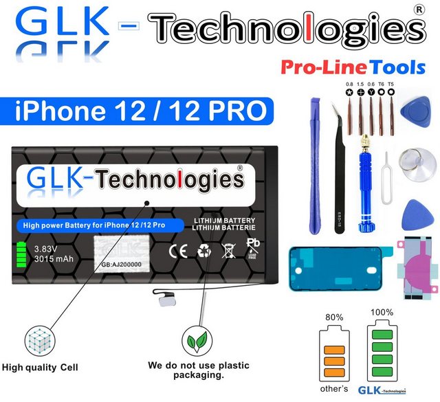 GLK-Technologies GLK-Technologies Apple iPhone 12 Pro / 12 A2172 A2402 A2403 Werkzeug Handy-Akku