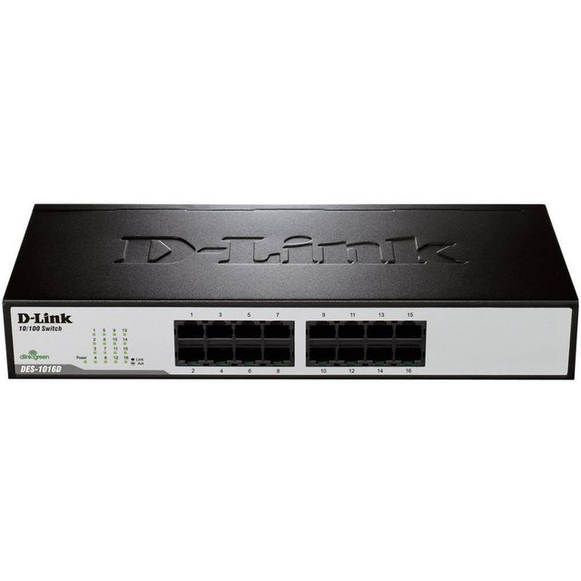 D-Link 16-Port Fast Ethernet Desktop Switch Netzwerk-Switch