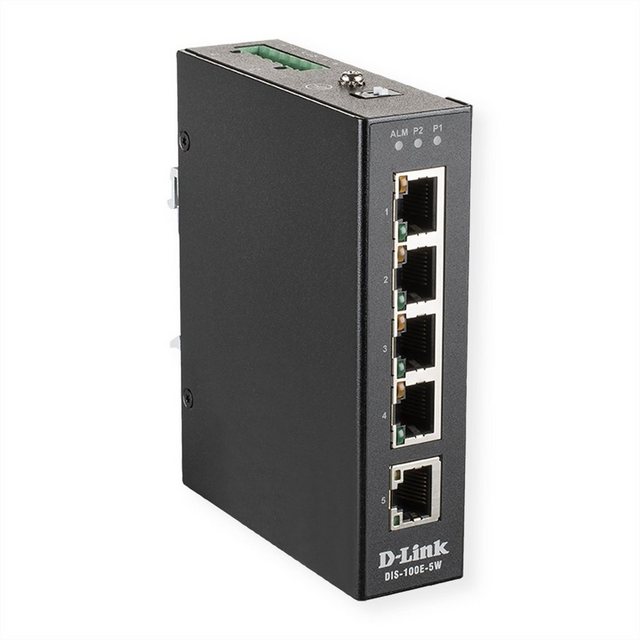 D-Link DIS-100E-5W Industrial Switch 5-Port Unmanaged Layer2 Fast Ethernet Netzwerk-Switch