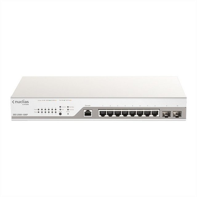 D-Link DBS-2000-10MP/E 10Port PoE Switch Netzwerk-Switch (Nuclias Cloud Managed Layer2 PoE)