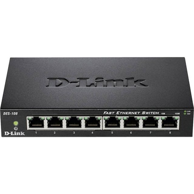 D-Link 8-Port Fast Ethernet Unmanaged Desktop Switch Netzwerk-Switch