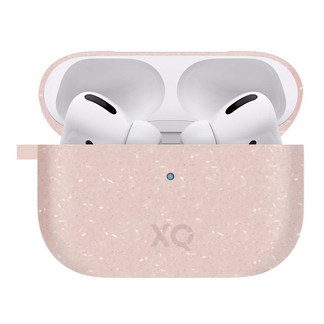 XQISIT Etui ECO Skin Case Cover Schutz-Hülle Pink Headset (passend für Ladecase Apple AirPods Pro Bluetooth Ohrhörer Kopfhörer)