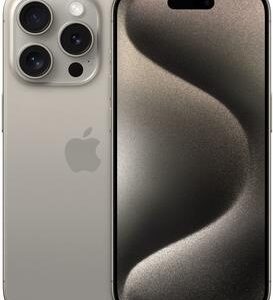 Apple iPhone 15 Pro - 5G Smartphone - Dual-SIM / Interner Speicher 1TB - OLED-Display - 6,1 - 2556 x 1179 Pixel (120 Hz) - Triple-Kamera 48 MP, 12 MP, 12 MP - front camera 12 MP - Natural Titanium (MTVF3ZD/A)