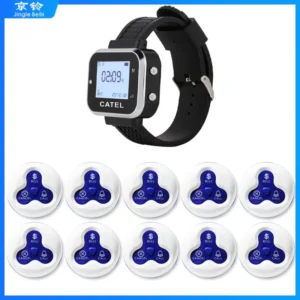 10 Call Button Transmitter 1 Watch Paging Pager Waterproof Wireless Calling System Restaurant Service