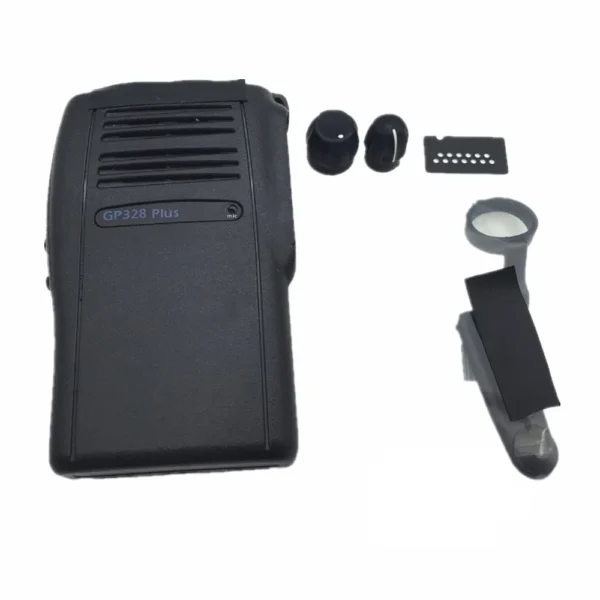Black Housing Case Front Cover Shell Surface Refurbish Kit+Knob Dust Cover For Motorola GP328plus GP344 Radio Accessories