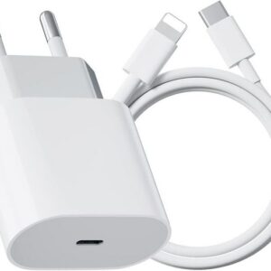 Magsafe 20W USB-C Power Adapter-Set + 1m USB-C zu Lightning Kabel Smartphone-Ladegerät (Spar-Set, Überhitzungsschutz, Schnellade-Set für iPhone, Samsung)