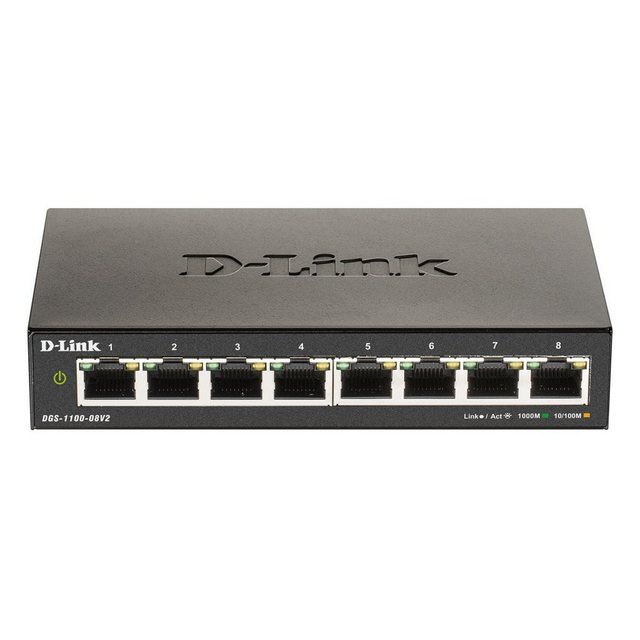 D-Link D-LINK DGS-1100-08V2 8-Port Gigabit Easy Smart Managed Switch Netzwerk-Switch