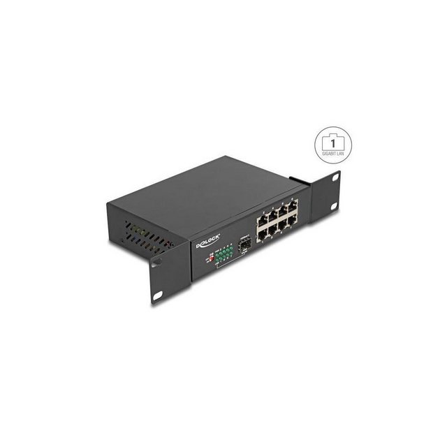 Delock 88064 – ” 10″ Gigabit Ethernet Switch 8 Port + 1 SFP” Netzwerk-Switch