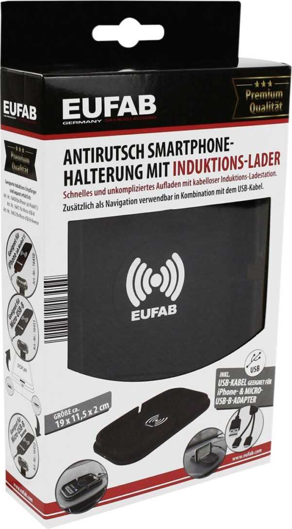 EUFAB Anti-Rutsch Smartphone Halterung mit Induktionslader
