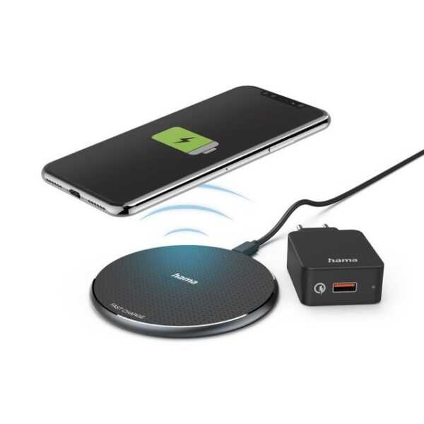 Hama Hama QI-FC10 Smartphone Schwarz AC, USB Kabelloses Aufladen Schnell... Wireless Charger