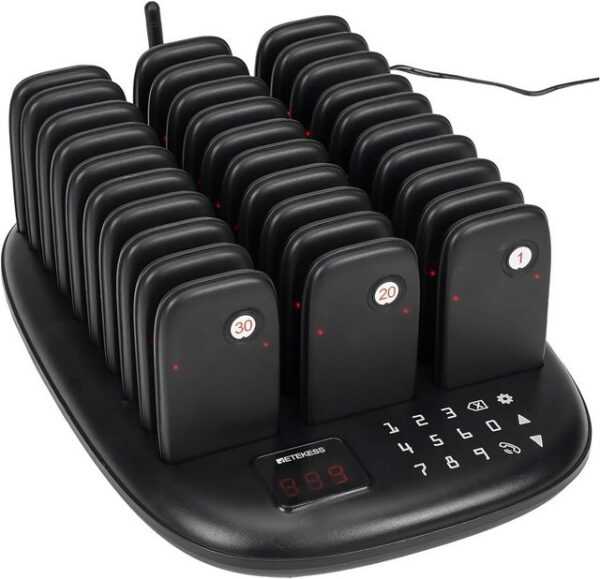 Retekess Funkgerät TD175P Pager Rufsystem,30 Pagers,Verlaufsabfrage,für Restaurant (1set)