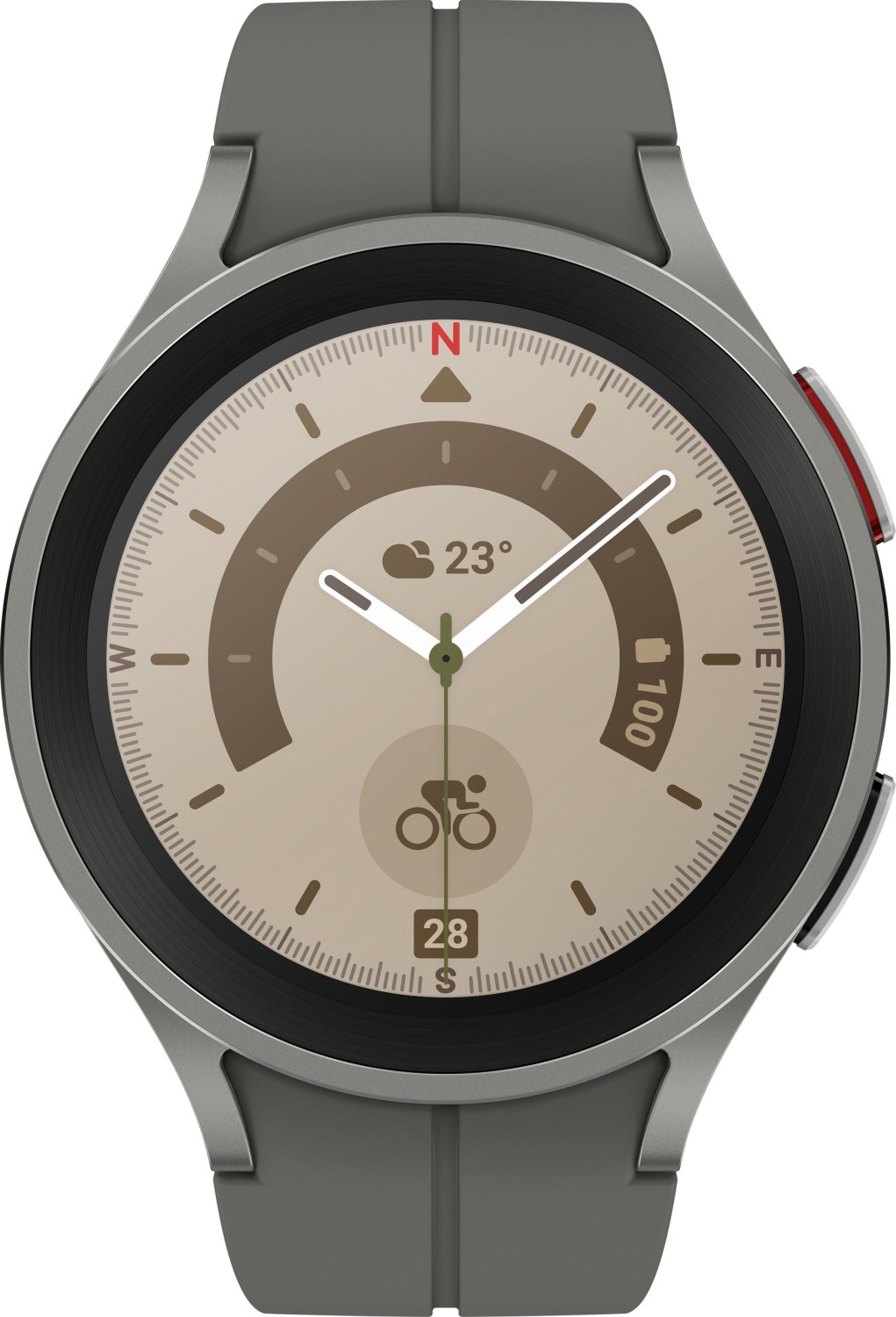 Samsung Galaxy Watch5 Pro – 45 mm – titanfarben grau – intelligente Uhr mit Sportband – Anzeige 3.46 cm (1.4) – 16 GB – LTE, NFC, Wi-Fi, Bluetooth – 4G – 46.5 g