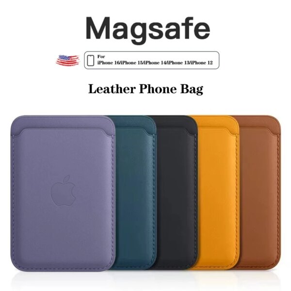 Original Official Apple Magsafe wallet Leather Magnetic Card holder Case For iPhone 16 15 14 13 12