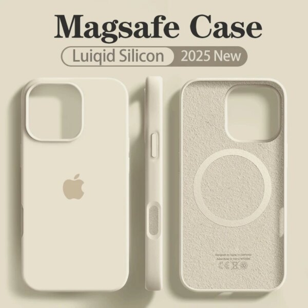 Luxury Original Liquid Silicone For Magsafe Case For iPhone 16 Plus 12 14 13 16 16 Pro Max Magnetic