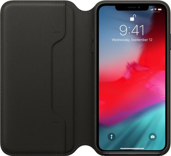 Apple Folio - Flip-Hülle für Mobiltelefon - Leder - Schwarz - für iPhone XS Max (MRX22ZM/A)