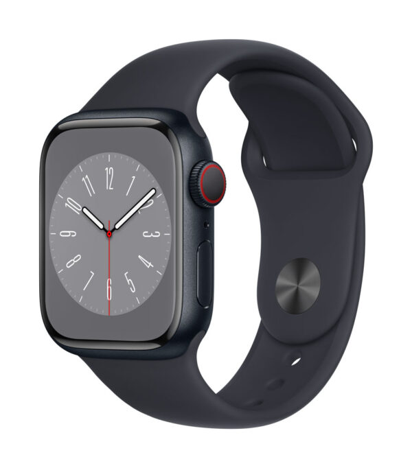 APPLE Watch Series 8 GPS + Cellular 41mm Midnight Aluminium Case with Midnight Sport Band - Regular (MNHV3FD/A)