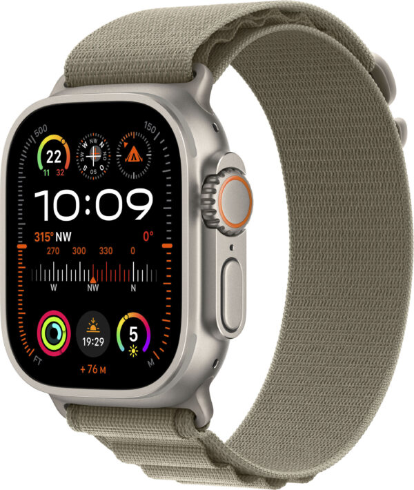 Apple Smartwatch »Watch Ultra 2 Titanium«, (4,9 cm / 1,92 Zoll), Watch OS 10, 64 GB, Alpine Loop)