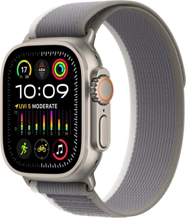 Apple - Loop für Smartwatch - 49 mm - Größe S/M - Grau, grün (MT5Y3ZM/A)