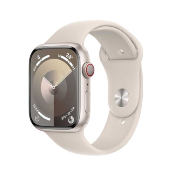 APPLE Watch Series 9 GPS + Cellular 45mm Starlight Aluminium Case with Starlight Sport Band - M/L (MRM93QF/A)