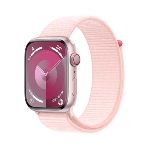 APPLE Watch Series 9 GPS + Cellular 45mm Pink Aluminium Case with Light Pink Sport Loop (MRMM3QF/A)