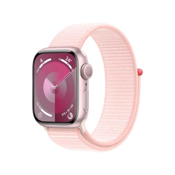 APPLE Watch Series 9 GPS 41mm Pink Aluminium Case with Light Pink Sport Loop (MR953QF/A)