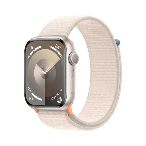 APPLE Watch Series 9 GPS 45mm Starlight Aluminium Case with Starlight Sport Loop (MR983QF/A)