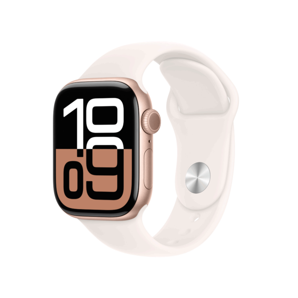 Apple Watch Series 10 GPS 42mm Rose Gold Aluminium Case mit Light Blush Sport Band - M/L (MWWJ3QF/A)