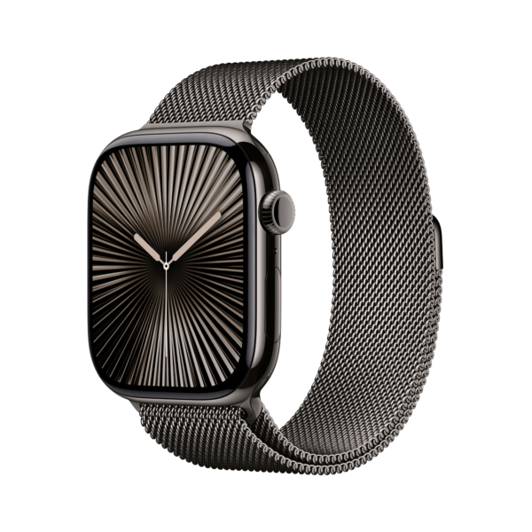 Apple Watch Series 10 GPS + Cellular 46mm Slate Titanium Case mit Slate Milanese Band - M/L (MWYW3QF/A)