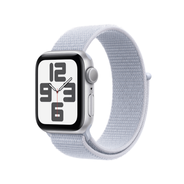 Apple Watch SE GPS 40mm Silver Aluminium Case mit Blue Cloud Sport Band (MXEE3QF/A)