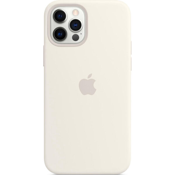 Apple Silikon-Case MagSafe für das iPhone 12 Pro Max - White