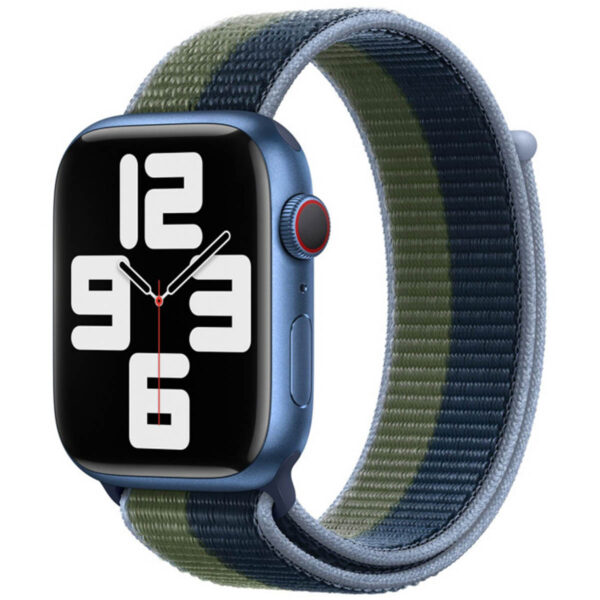 Sport Loop Armband für Apple Watch Series 1 bis 9 / SE (38/40/41 mm) | Series 10 (42 mm) - Abyss Blue/Moss Green