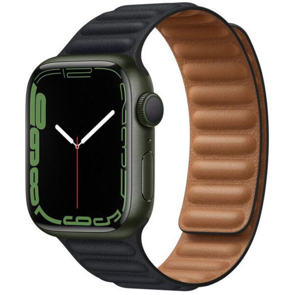 Leather Link für die Apple Watch Series 1 bis 9 / SE (38/40/41 mm) | Series 10 (42 mm) - Größe S/M - Midnight