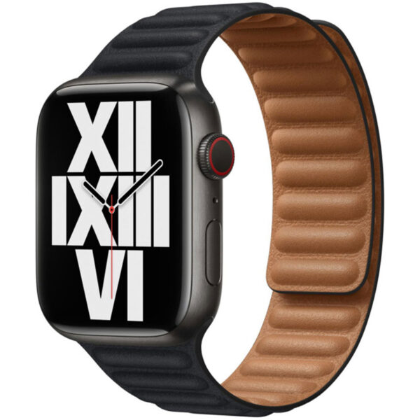 Leather Link für die Apple Watch Series 1 bis 9 / SE (38/40/41 mm) | Series 10 (42 mm) - Größe M/L - Midnight