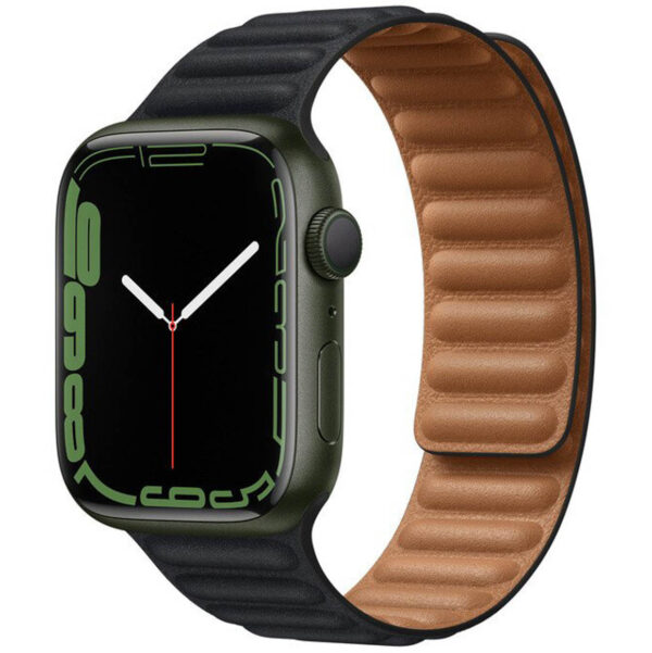 Leather Link für die Apple Watch Series 1 bis 10 / SE / Ultra (2) (44/45/46/49 mm) - Größe M/L - Midnight