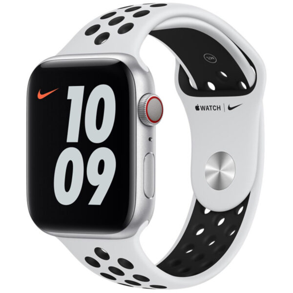 Nike Sport Band für Apple Watch Series 1 bis 9 / SE (38/40/41 mm) | Series 10 (42 mm) - Pure Platinum/Black