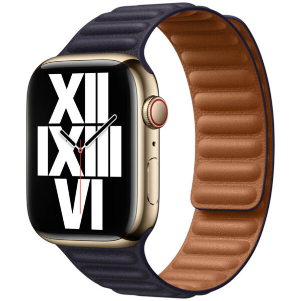 Leather Link für die Apple Watch Series 1 bis 10 / SE / Ultra (2) (44/45/46/49 mm) - Größe S/M - Ink