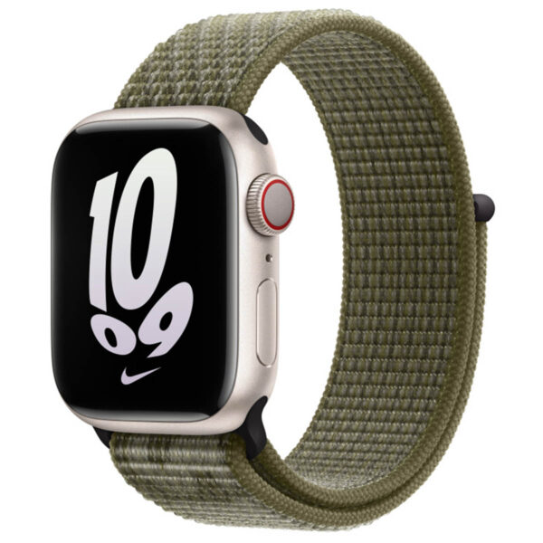 Sport Loop Armband für das Apple Watch Series 1 bis 9 / SE (38/40/41 mm) | Series 10 (42 mm) - Sequoia / Pure Platinum