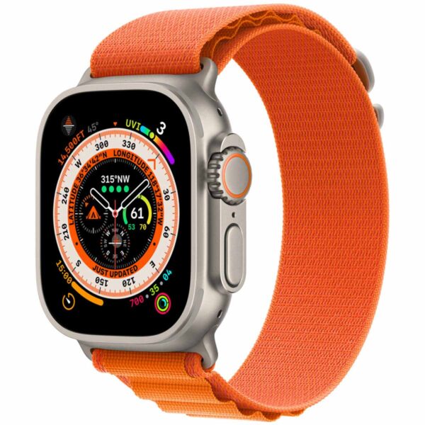 Alpine Loop Band für die Apple Watch Series 1-10 / SE / Ultra (2) - 42/44/45/46/49 mm - Größe S - Orange