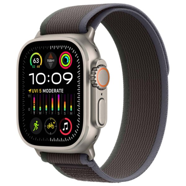 Trail Loop Band für das Apple Watch Series 1-9 / SE / Ultra (2) - 42/44/45/49 mm - Größe S/M - Blau / Schwarz