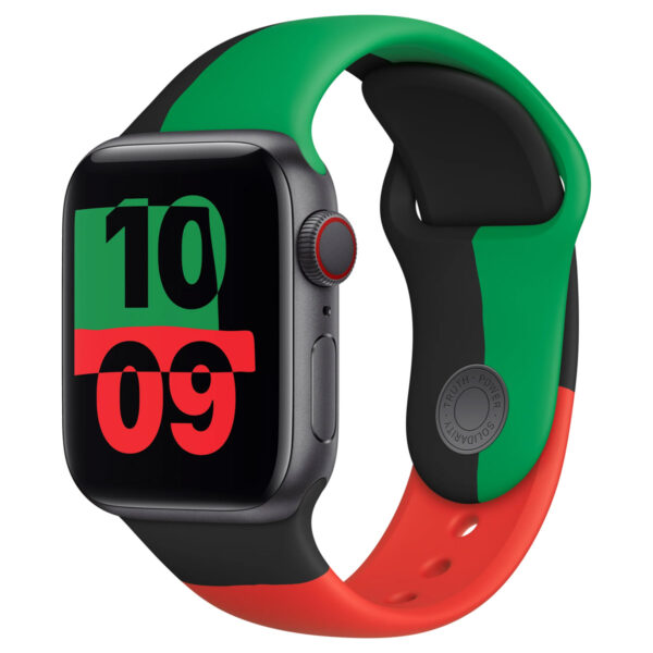 Sport Band für die Apple Watch Series 1 bis 9 / SE (38/40/41 mm) | Series 10 (42 mm) - Größe S/M - Black Unity