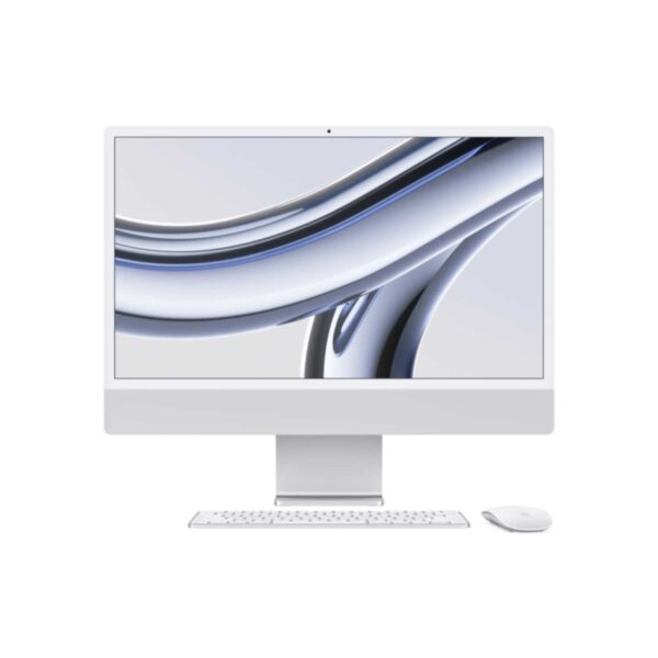 APPLE iMac Z19D 59,62cm 23,5Zoll Apple M3 8C CPU/10C GPU/16C N.E. 8GB 256GB SSD Gbit Eth. MM NumKey TID DE - Silber (Z19D-MQRJ3D/A-AAXD)